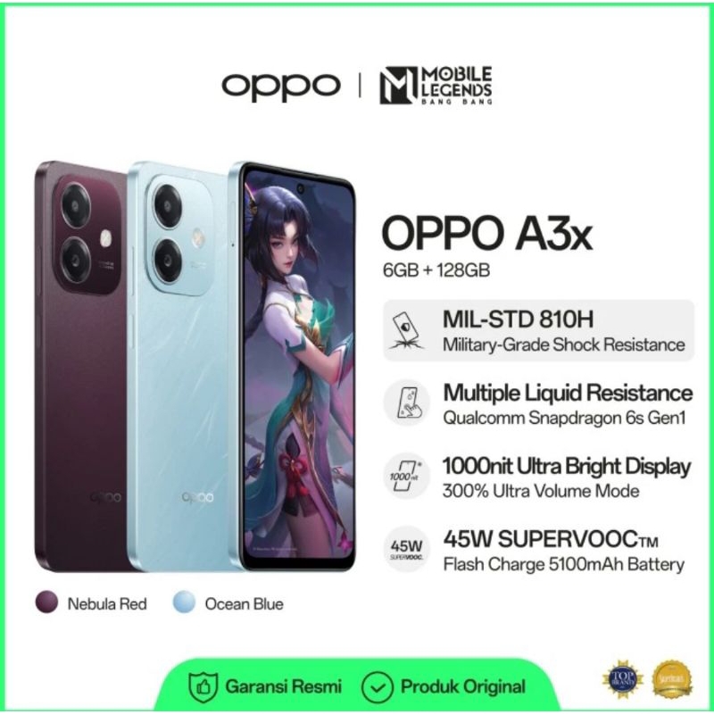 Oppo A3x Tahan Banting 45Watt SuperVooc