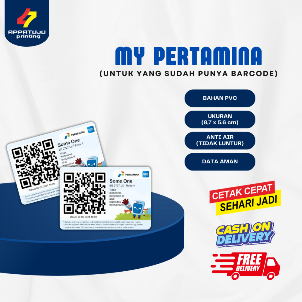 KARTU MY PERTAMINA / BARCODE MY PERTAMINA / ID CARD MY PERTAMINA