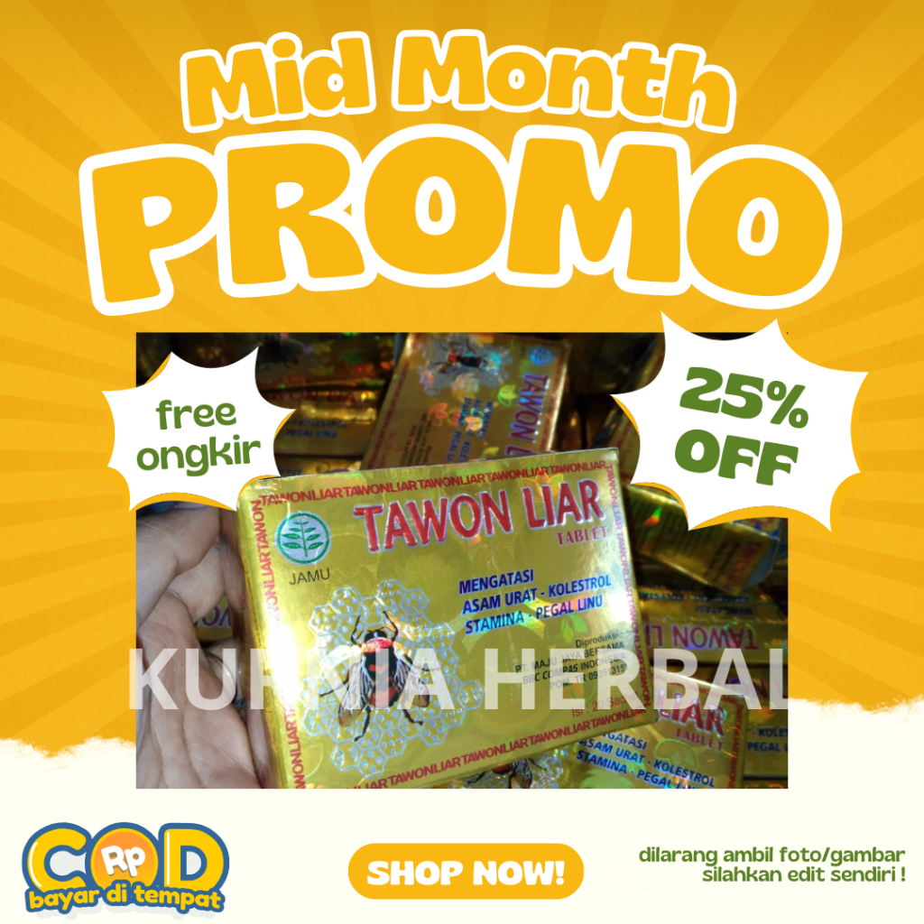 

TERLARIS TawOn Kun!ng gold (Liar) herbal alami asam urat