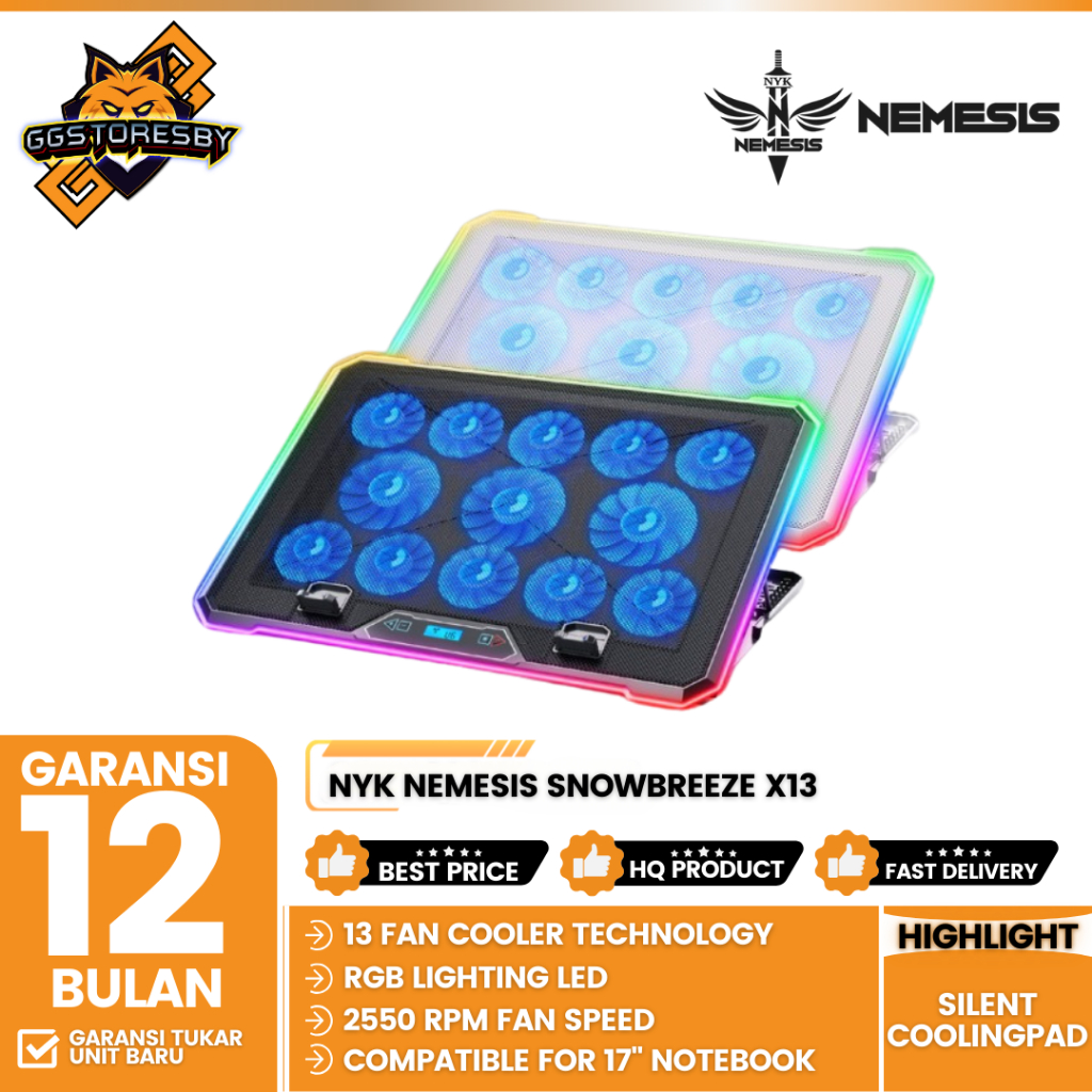 NYK NEMESIS SNOWBREEZE X13 RGB Coolingpad