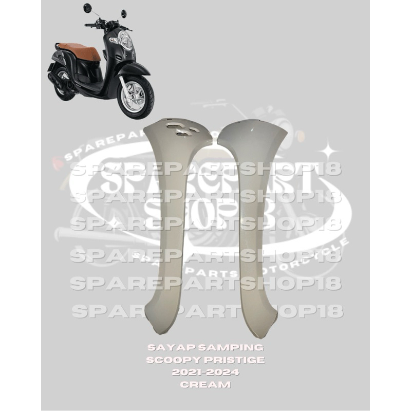 Sayap Kap depan cover body depan scoopy new esp prestige sporty stylish K2F 2021 2022 2023 2024 krem