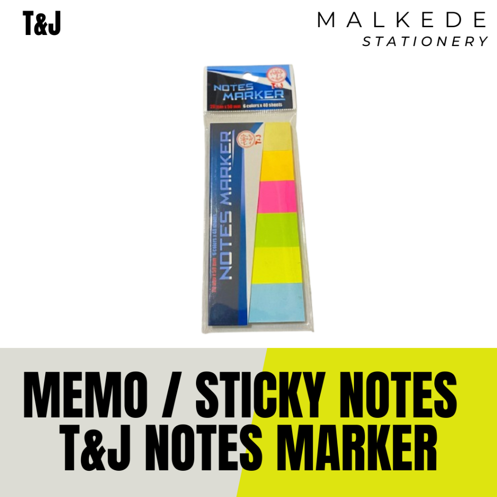 

MEMO / STICKY NOTES T&J NOTES MARKER | T&J NOTES MARKER | 20 mm x 50 mm | 6 WARNA