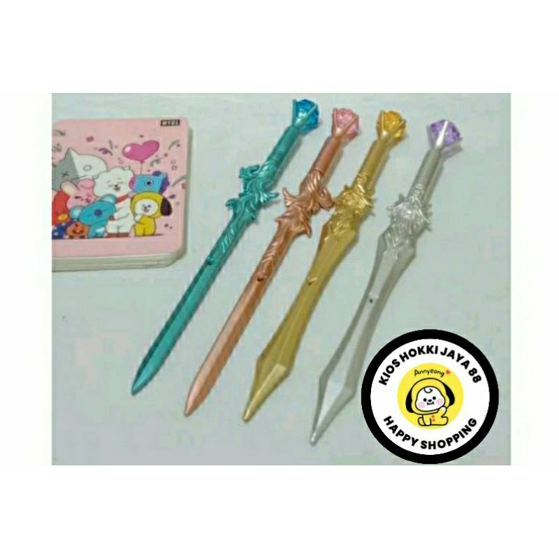 

pulpen gel pedang diamond/pulpen karakter/pulpen unik/pulpen lucu/pulpen pedang