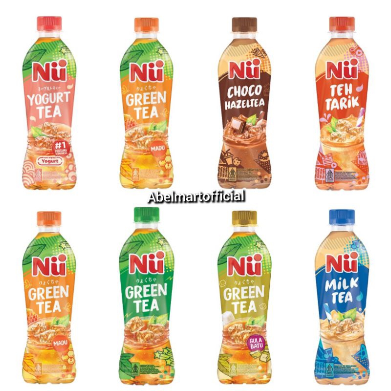 

NU Minuman Teh Kemasan Botol / NU Green Tea Madu / NU Yoghurt Tea / NU Milk Tea / NU Teh Gula Batu / NU Green Tea Original / NU Teh Tarik / NU Choco Hazeltea