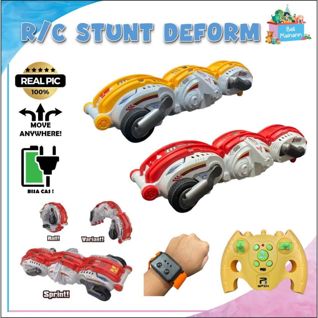 MAINAN ANAK MOBIL REMOTE CONTROL RC STUNT DEFORM MOBIL REMOTE CONTROL STUNT CAR