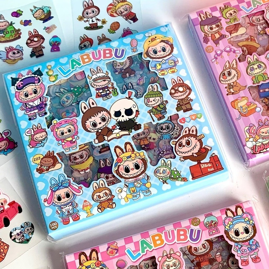 

STICKER LABUBU isi 100 Pcs/box Waterproof Anti air Stiker kartun/Sticker Karakter