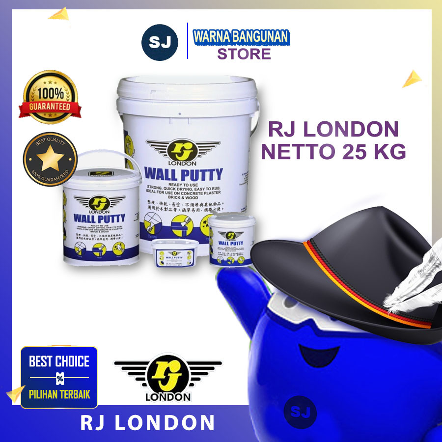 PLAMIR TEMBOK 25 kg RJ - WALL PUTTY 25KG RJ LONDON WALL PUTTY