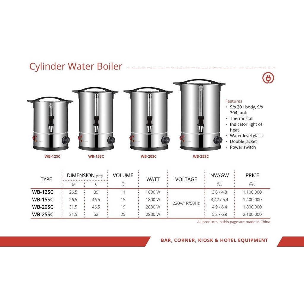 WATER BOILER / PEMANAS AIR GETRA WB12SC / WB15SC / WB20SC / WB25SC