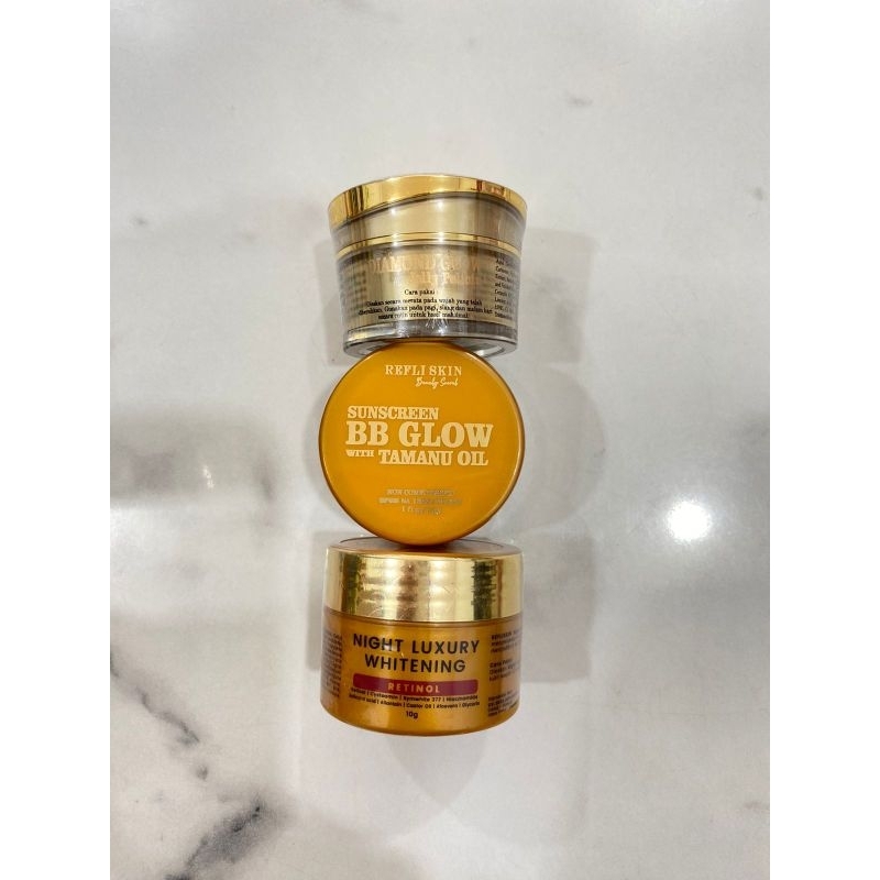 NIGHT CREAM WHITENING LUXURY + BB GLOW + DIAMOND GLOW REFLISKIN