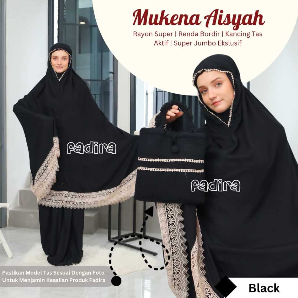 Mukena Aisyah / Mukena Polos Jumbo / Mukena Renda / Mukena Rayon / Mukena By fadira