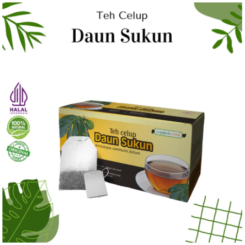 

Teh Celup Daun Sukun Mujarab ampuh Mengobati Batu Ginjal dan Jantung isi 20 kantong Halal Mui Original