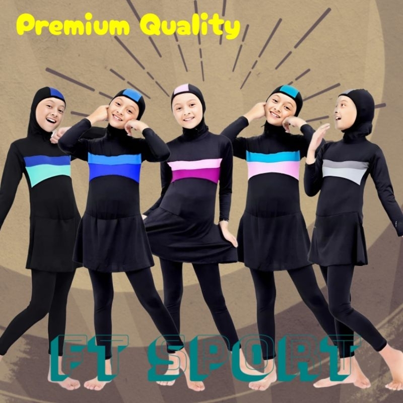 Baju renang anak perempuan muslimah /pakaian  renang anak cewek baju renang anak perempuan baju rena