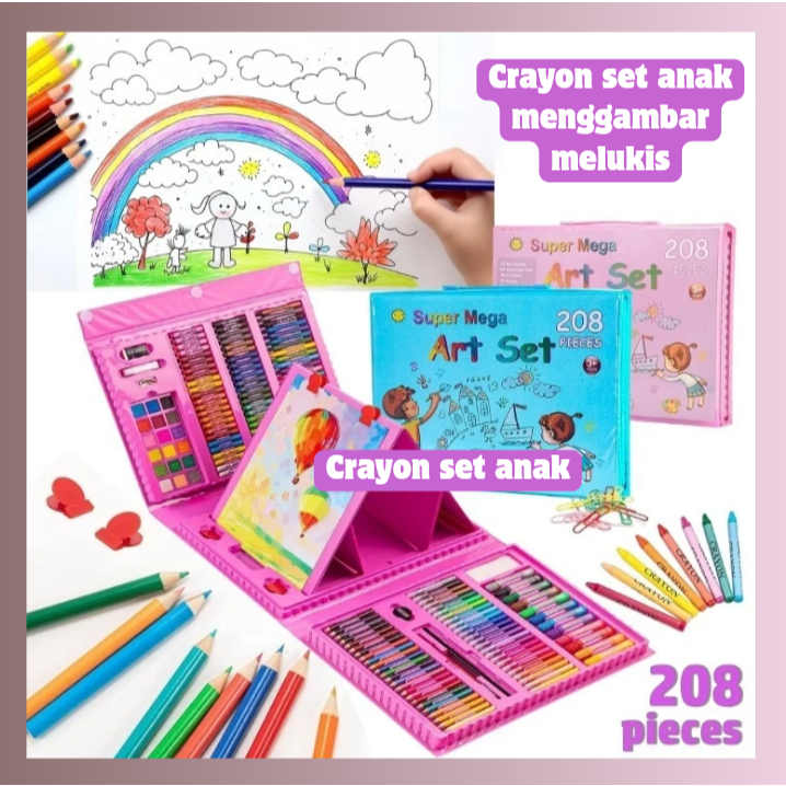 

Art Set 208/150 Pensil Warna Crayon Set Mewarnai 150 Warna
