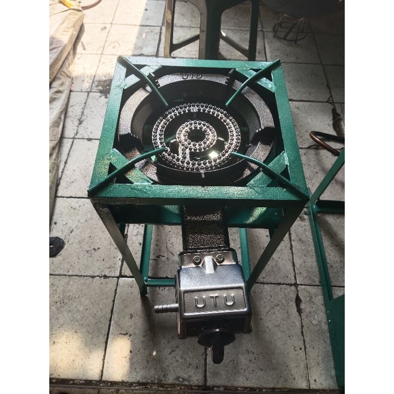 Kompor gas 21 utu dan dudukan kompor gas 1 tungku ukuran 35x35x60cm