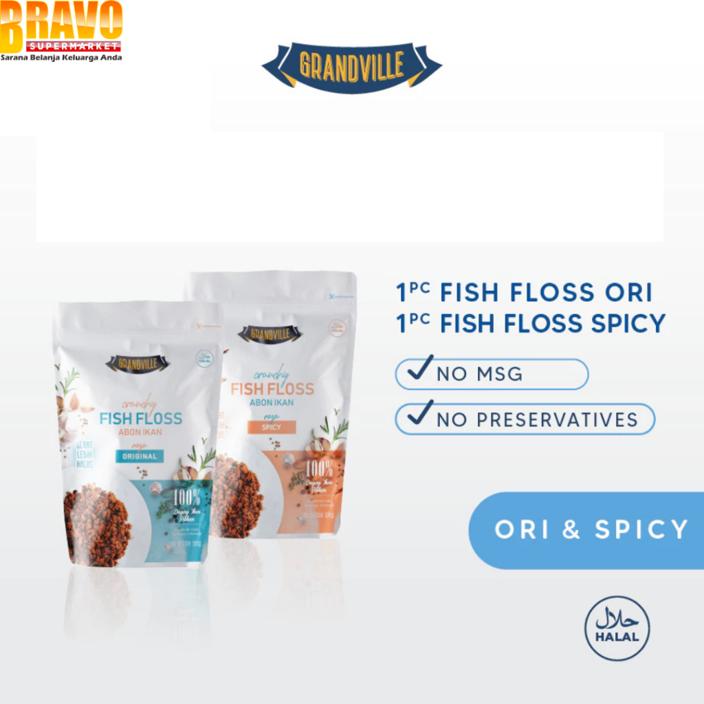

Bravo Bojonegoro - Grandville Abon IKAN Crunchy Spicy & Original 100GR