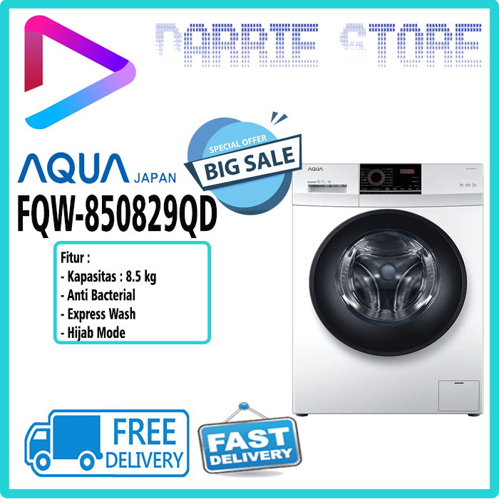AQUA FQW-850829QD Mesin Cuci Front Loading 8.5KG FQW85029 FQW850829QD