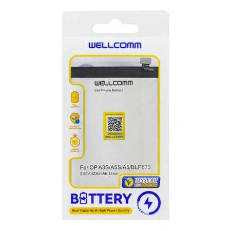 Baterai Wellcomm Oppo A3S/A5S/BLP673