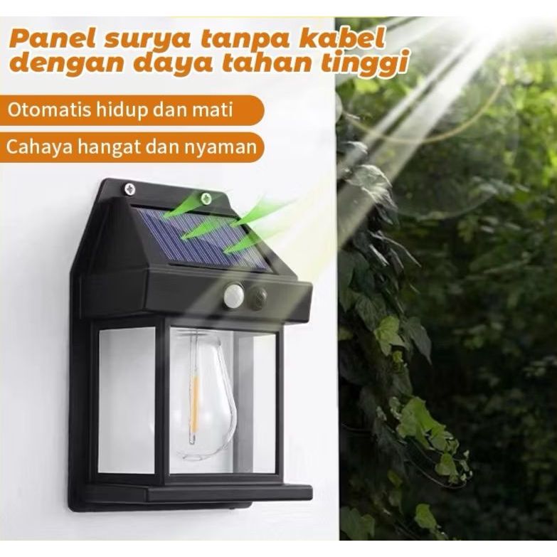 Lampu Dinding Sensor Tenaga Surya Lampu Teras Rumah Outdoor