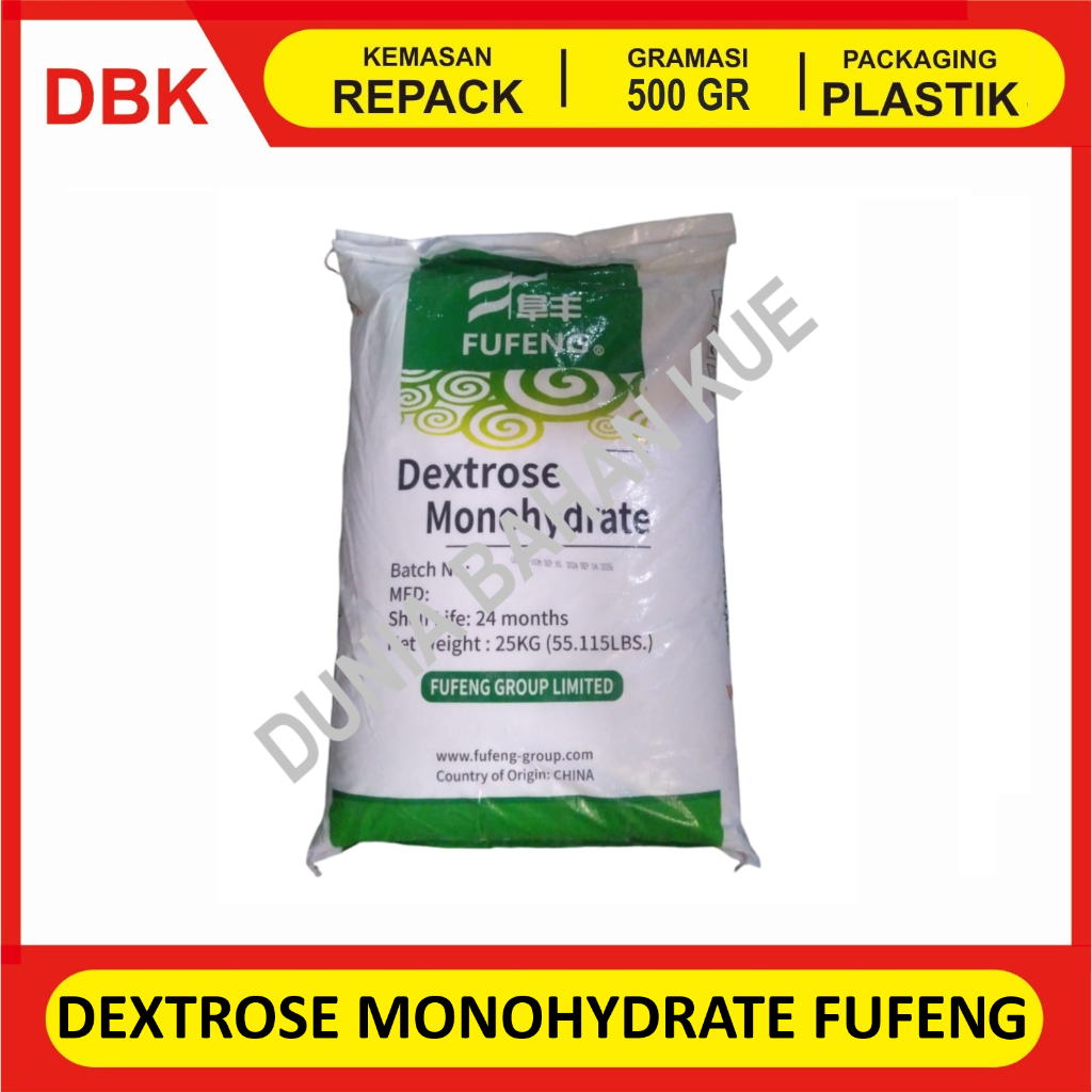 

DEXTROSE MONOHYDRATE FUFENG / GULA DINGIN DEXTROSE - REPACK 500 GR