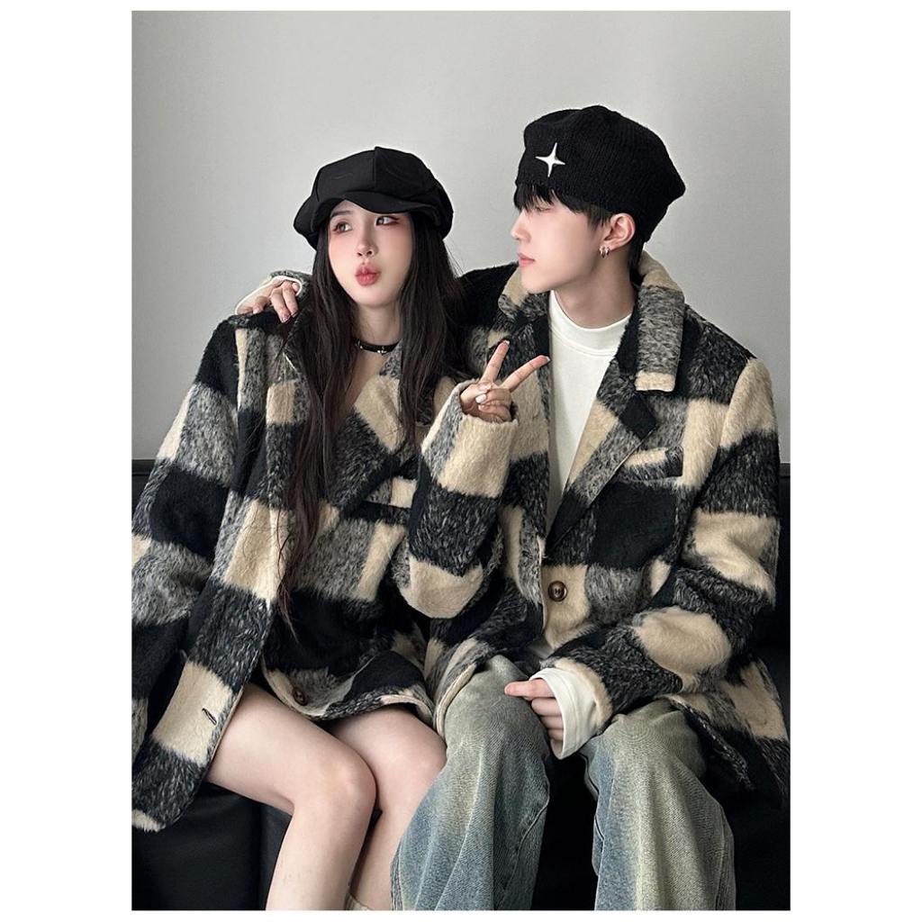 JUAL shirt kemeja atasan kotak kotak couple casual lengan panjang model korea