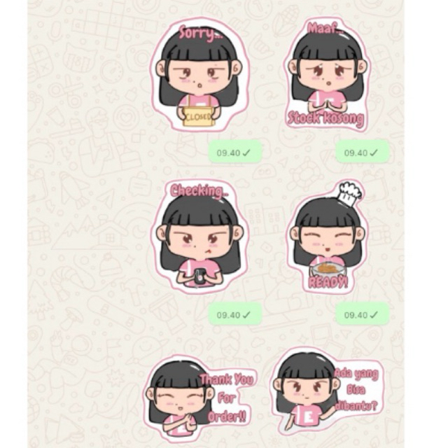 Jasa stiker WA karakter Custom