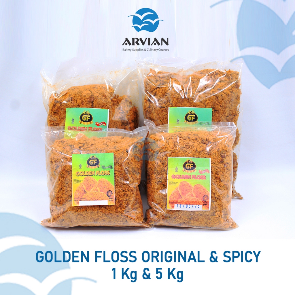 

Golden Floss Original & Spicy 1 Kg & 500 Gr // Abon Ayam Pedas & Ori [Instant Surabaya] - Arvian