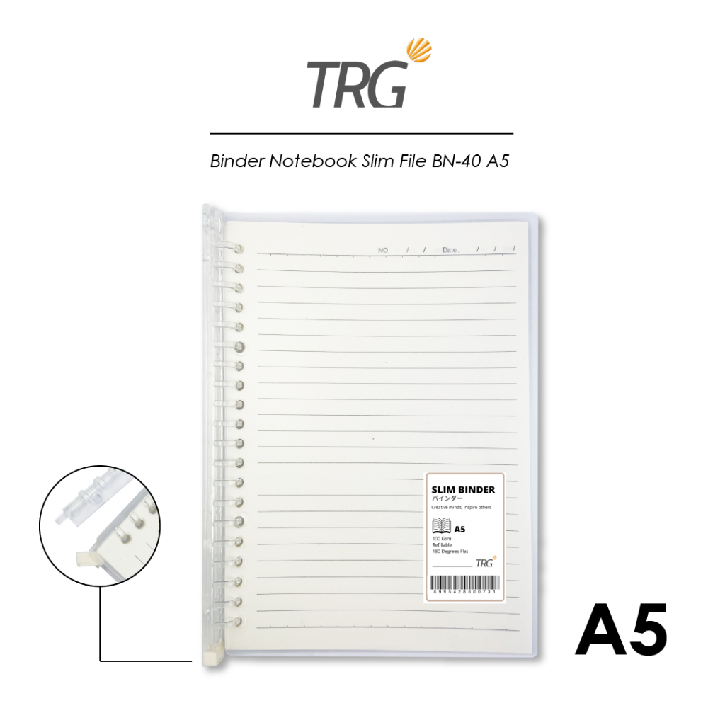 

TRG Slim File Binder Note BN-40-A5 - Buku Tulis Catatan Notebook Transparan TRG