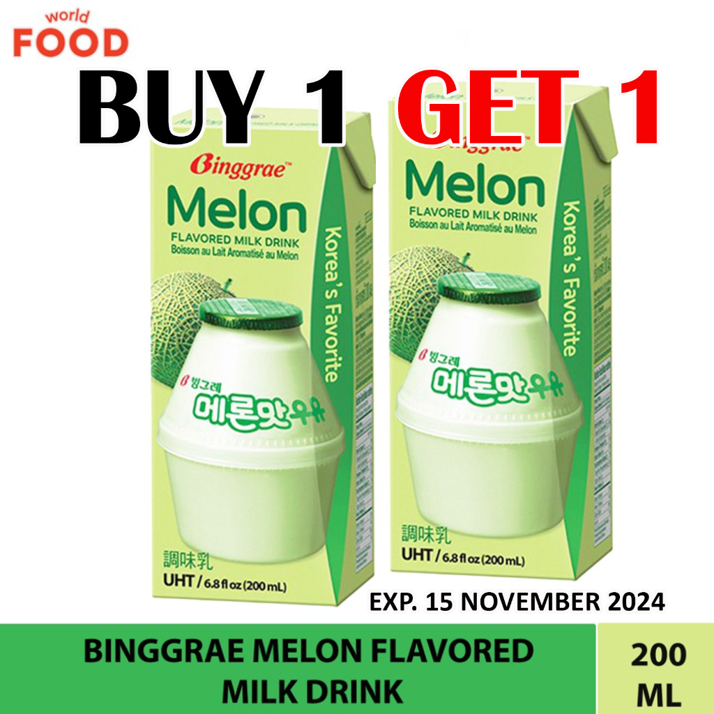 

BINGGRAE TINYTAN MELON FLAVORED MILK DRINK 200ML *PROMO SPECIAL BUY1 GET 1 FREE*