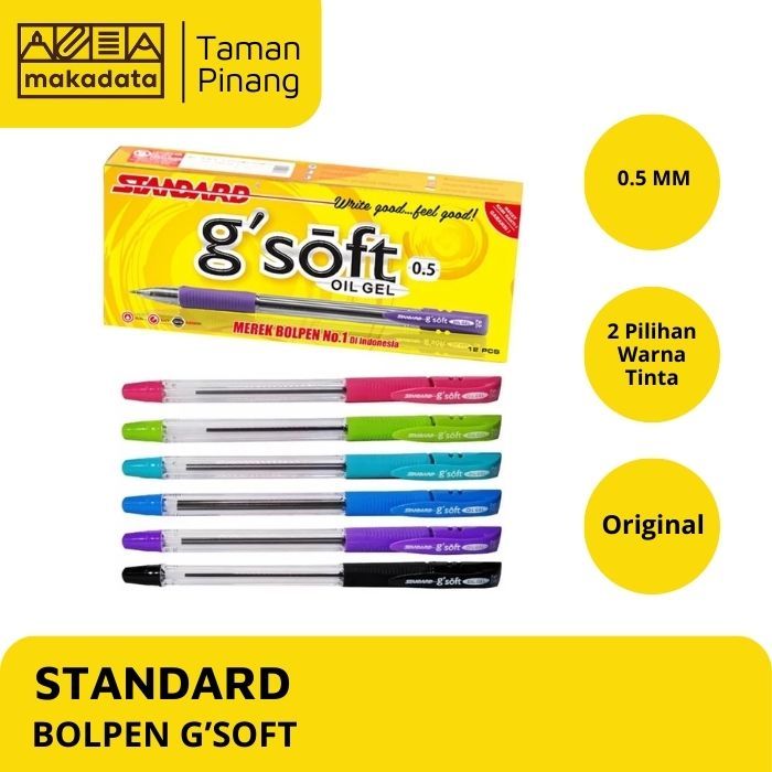 

BALLPOINT / BOLPEN / PULPEN STANDARD G'SOFT 0.5 (1PAK)
