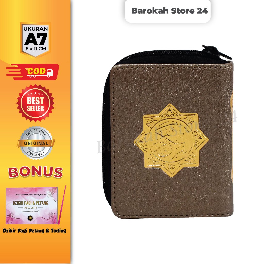 Ukuran Saku A7 (7x10cm) Alquran Non Terjemah Kecil Resleting Saku Mushaf Tilawah Al-Wafa Tsumun Samp