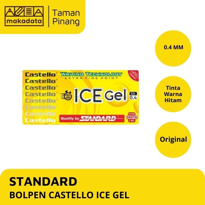 

BALLPOINT / BOLPEN / PULPEN STANDARD CASTELLO ICE GEL HITAM (1PCS) MURAH