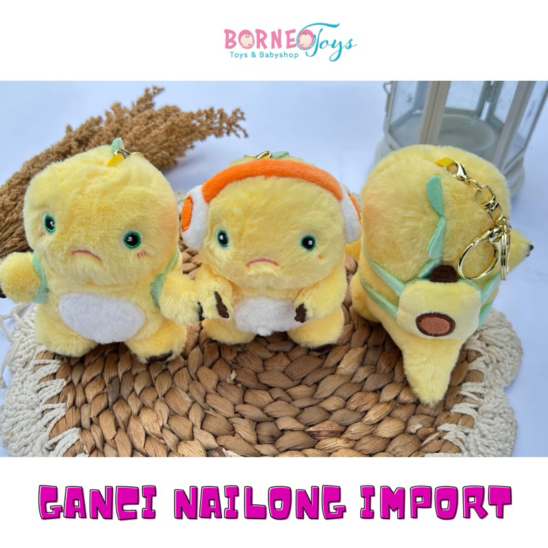 GANTUNGAN KUNCI NAILONG DINO KUNING/GANCI NAILONG DINO KUNING IMUT/GANCI NAILONG IMPORT