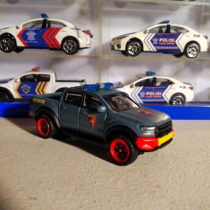 DIECAST SKALA 1/64 HOTWHEELS FORD RANGER RAPTOR  CUSTOM MOBIL BRIMOB SCALE 1:64 HOT WHEELS FORD RANG