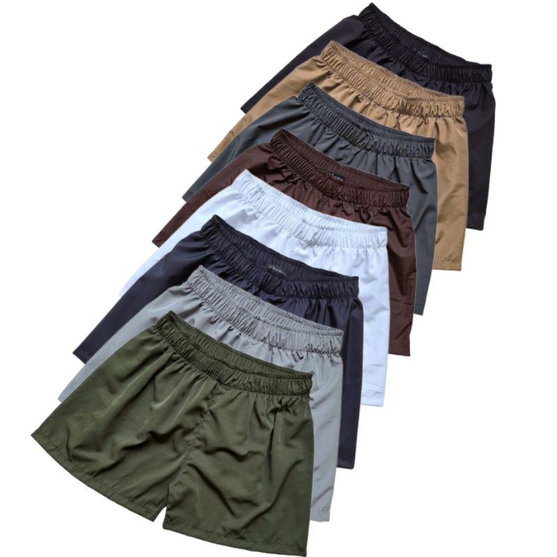 BOGAGAYA celana boxer pria wanita hot pants sexy bahan parasut celana olahraga