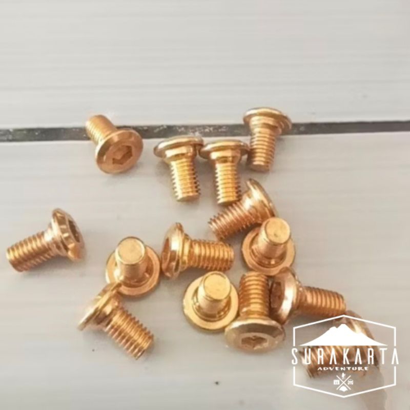 Baut Cakram Gold Klx  8x15 - Baut Cakram warna emas