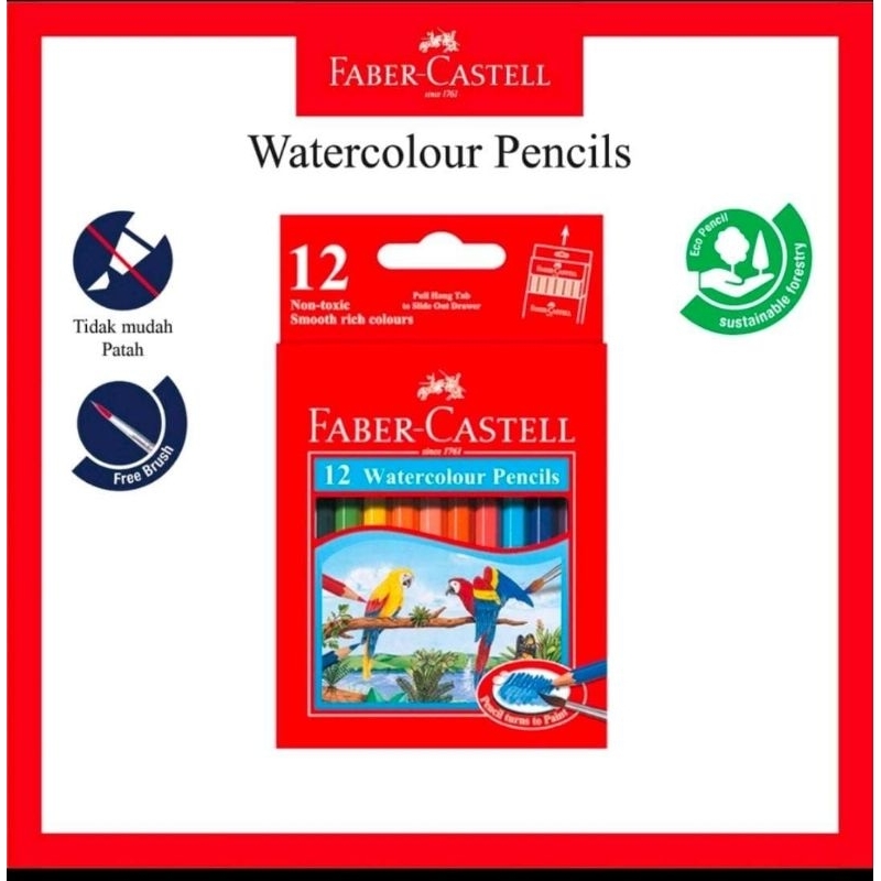 

PENSIL WARNA FABER CASTELL WATER COLOUR 12W PENDEK