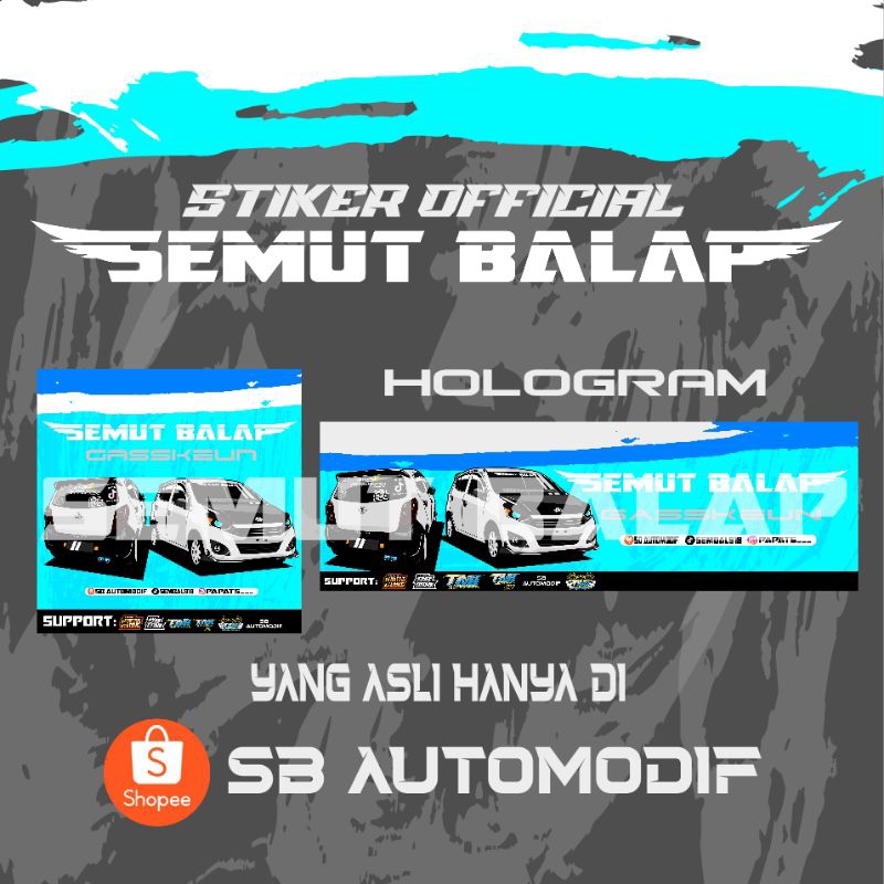 

STIKER OFFICIAL SEMUT BALAP HOLOGRAM isi 2