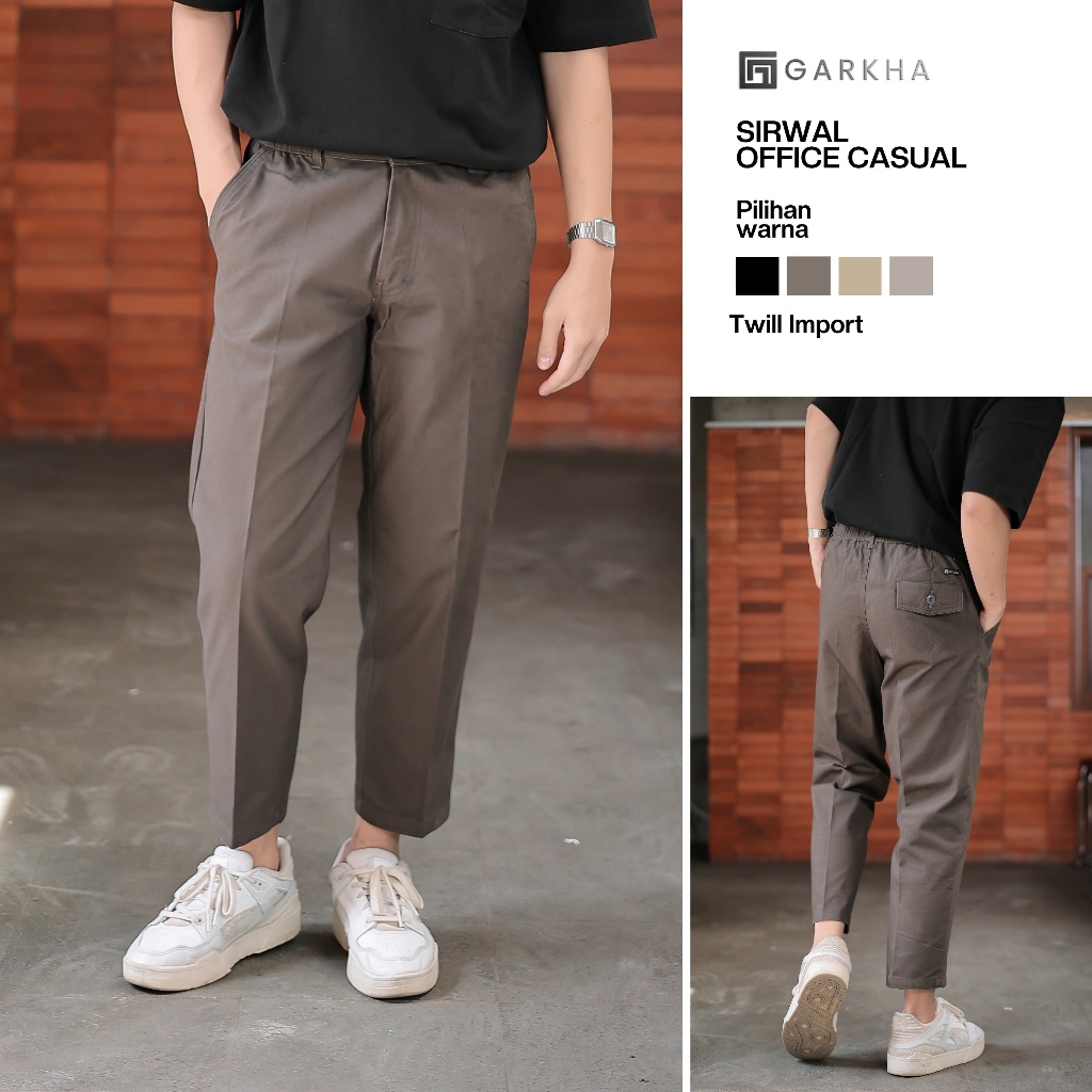 Celana Sirwal Office Kantor Casual Pria Dewasa Premium Twill Import Berkualitas