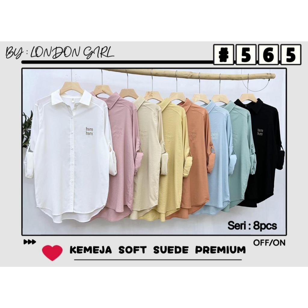 Kemeja polos Lengan Panjang Wanita Import Formal Casual Tangan Panjang Soft Suede London Girl Aimi