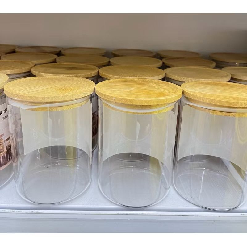 TOPLES KACA TUTUP KAYU AESTHETIC/TOPLES KACA KEDAP UDARA /TOPLES KUE AESTHETIC SERBAGUNA