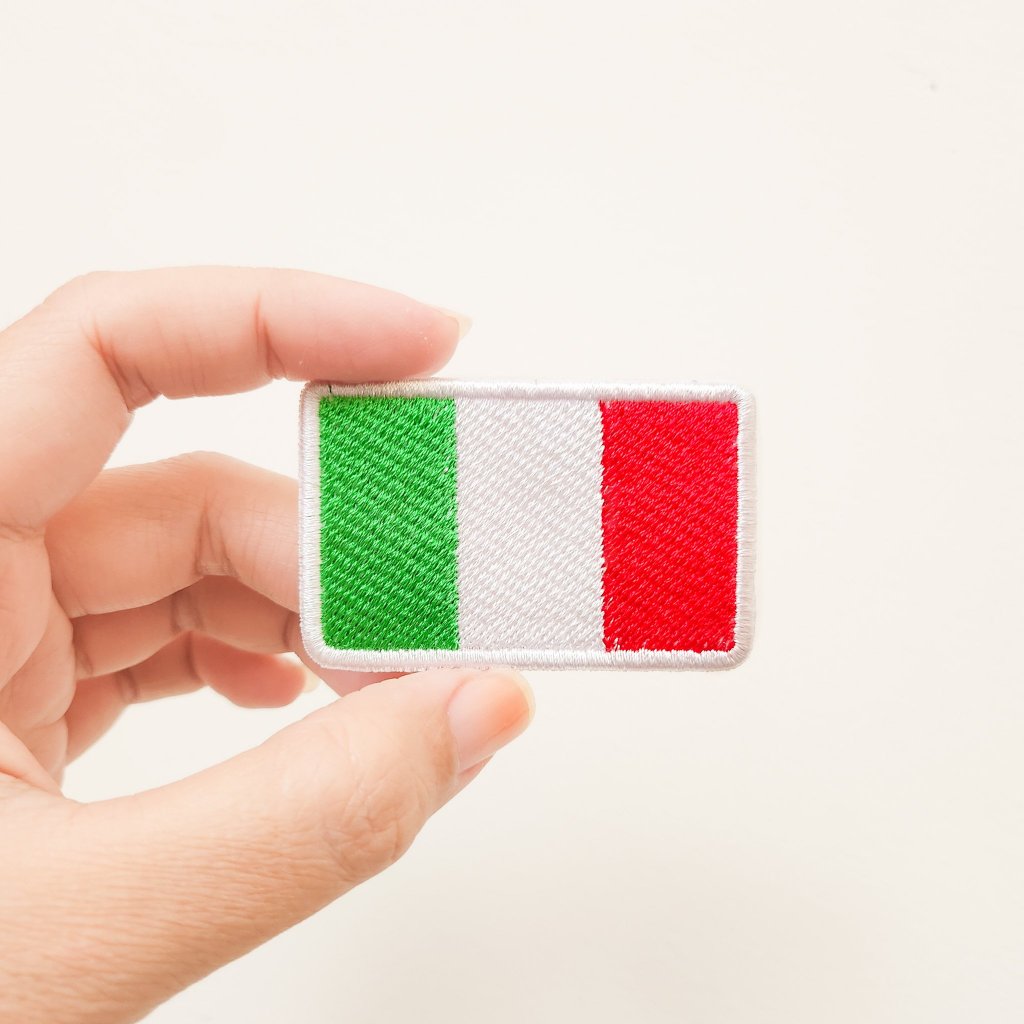 PATCH BORDIR COUNTRY FLAG / BADGE BORDIR ITALY FLAG / INTERNATIONAL FLAG IRON PATCH