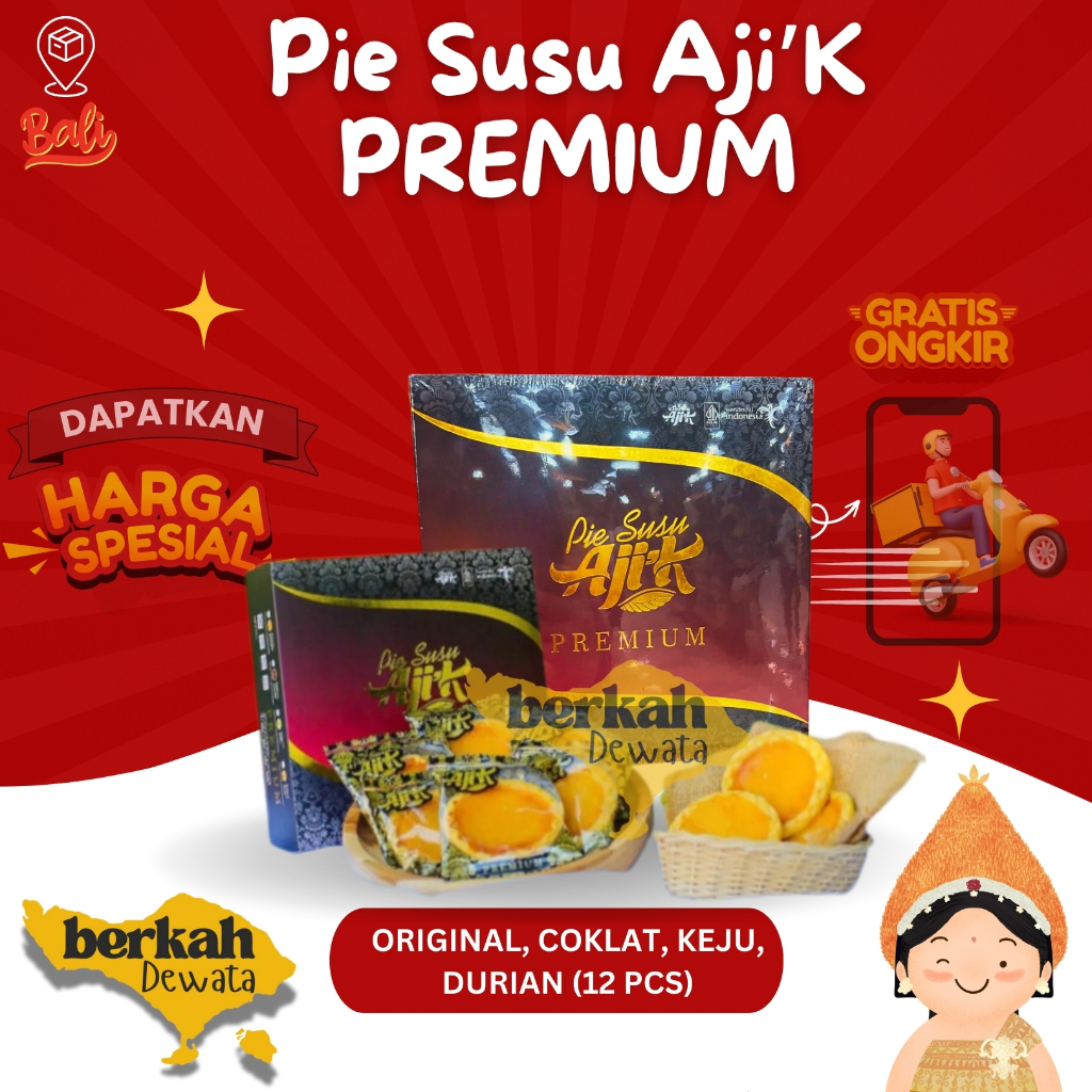 

Pie Susu Ajik PREMIUM Krisna Asli Bali 12 pcs (Pilih Varian Rasa)