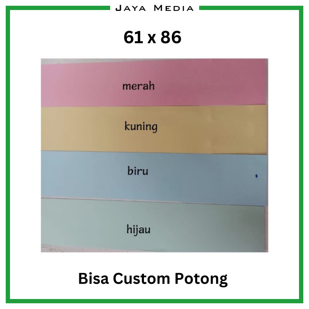 

Kertas BC Super Brief Card Manila Warna Warni 61 x 86