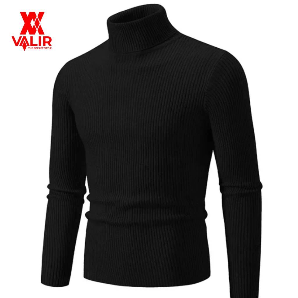 Zilong RLmen Sweatershirt Pria Bahan Rajut Tebal Kerah Turtle Neck Korean Style