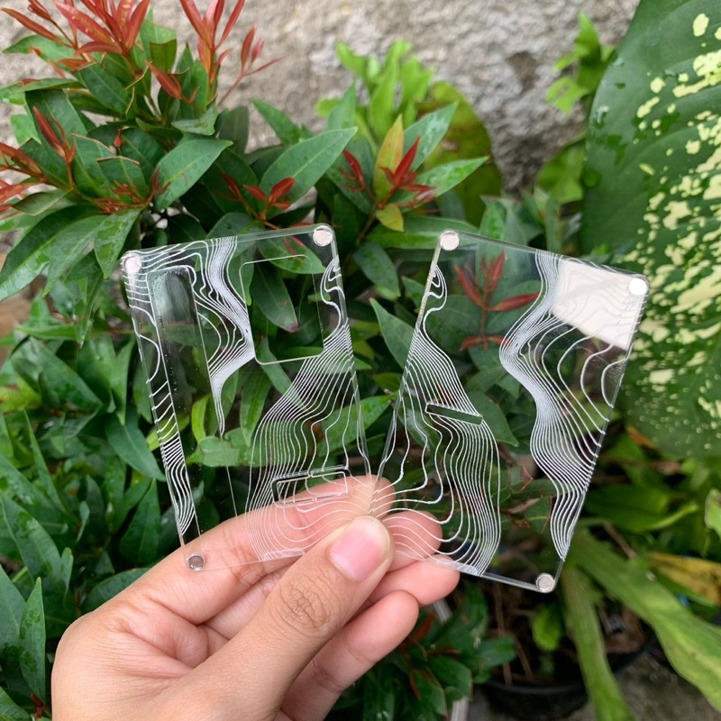 

Acrylic Panel Clear B89 Motif Topo Pattern
