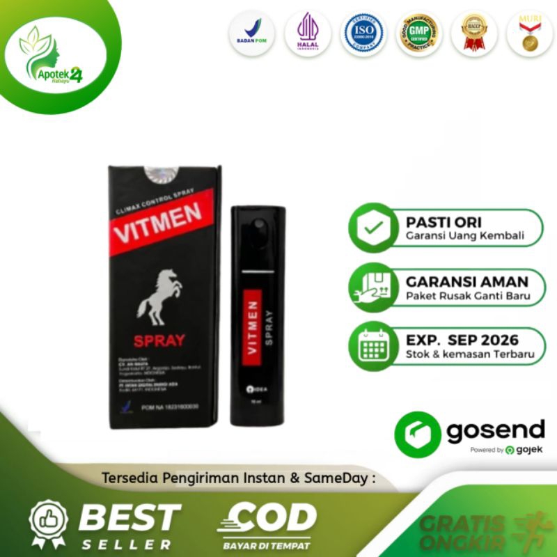 VITMEN SPRAY STAMINA PRIA KUAT DAN TAHAN lama ORIGINAL BPOM