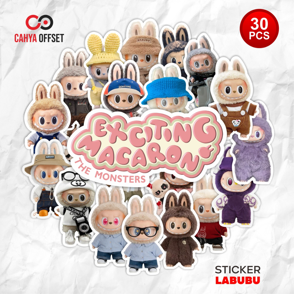 

3.3 COD Sticker Labubu Mainan Anak Laki-laki Perempuan Sticker Vinyl Waterproof Tumbler Casing Handphone Laptop