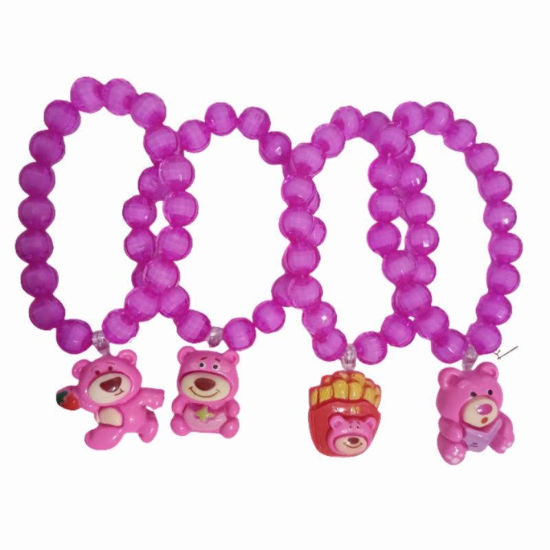1 Buah Gelang Mote Karakter Aksesoris Gelang Tangan Mote Pink Karakter