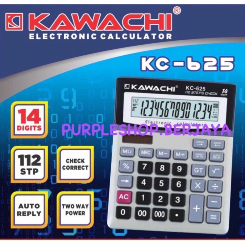 

ART E6G5 Kawachi Kalkulator 14 Digit KC 625 Calculator 14 Digit