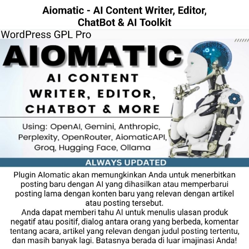 Aiomatic - AI Content Writer, Editor, ChatBot & AI Toolkit